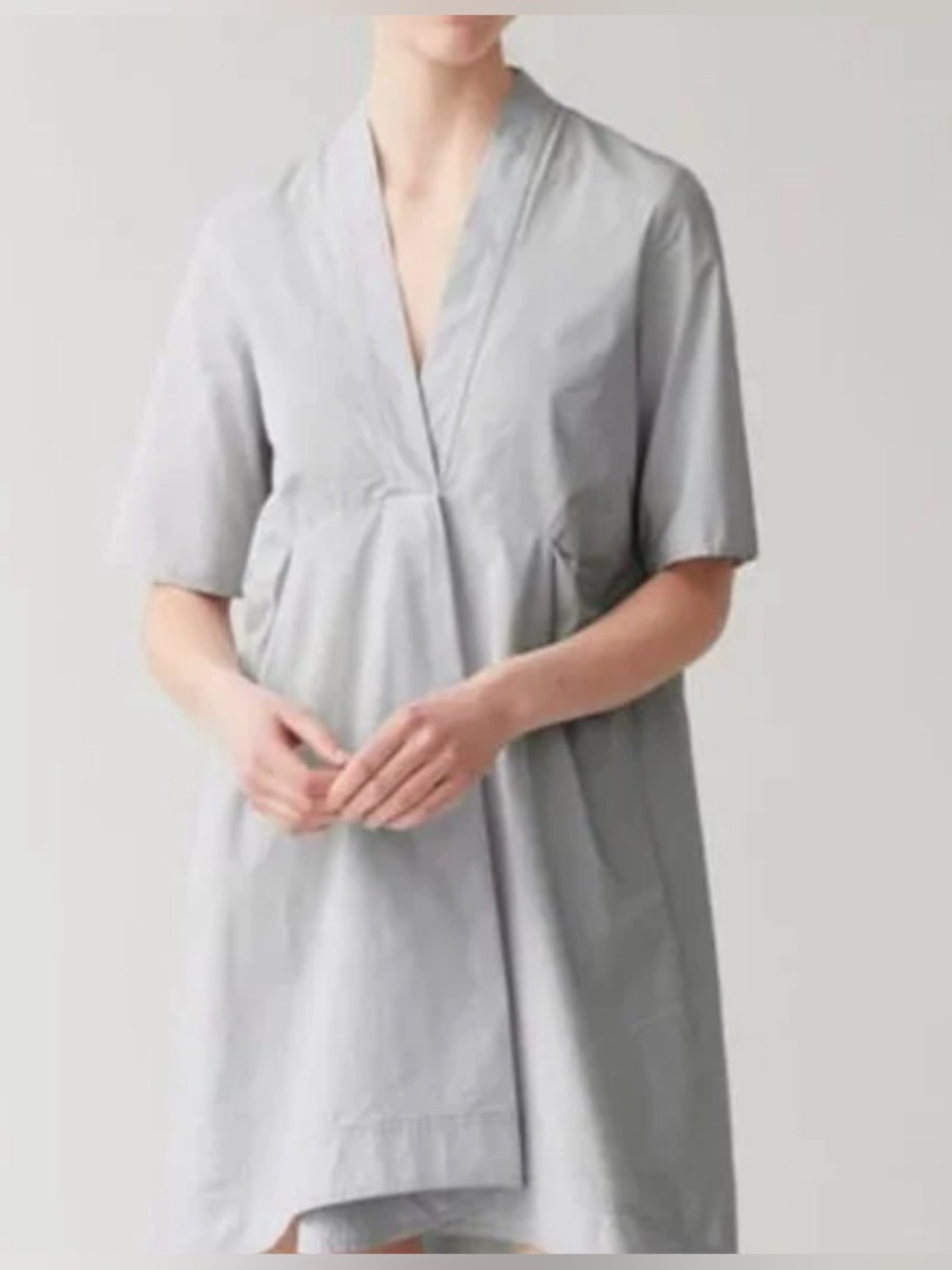 NWT COS kaftan light gray cotton woven minimalist dress women s small new